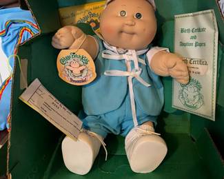 #293	cabbage patch Preemie with out box with birth certificate 	 $20.00 	   		
