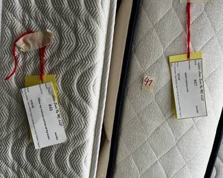 #46	Pillow top mattress and box spring queen	 $50.00 			
#47 queen mattress only 	 $37.00 			
