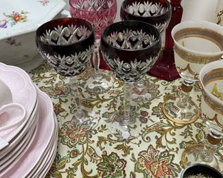 Crystal Cut Wine Glasses