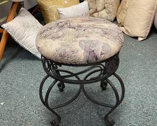 Metal based stool - African Safari related Upholstery