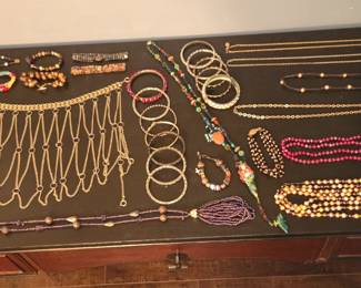 There's lots of vintage and homemade jewelry. 