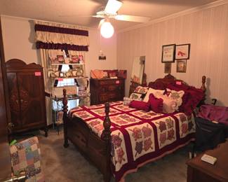 Vintage bedroom set purchased at Montgomery Ward. Full size bed. 