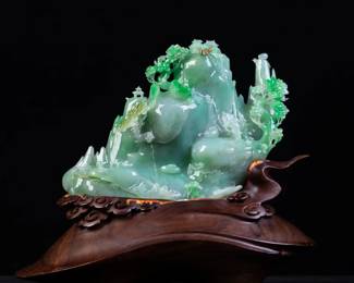 Lot JD801 Jadeite Jade Mountain Carving