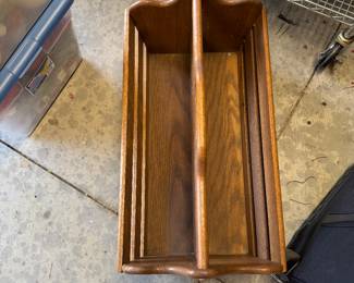 Oak magazine rack