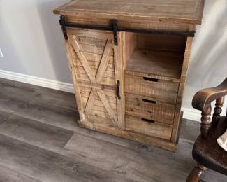 Coffee cart with barn style door