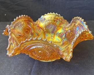 Lot # : 216z - Vintage marigold carnival glass bowl