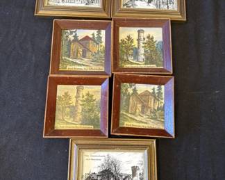 Lot # : 326z - 7 vintage framed wall tiles
