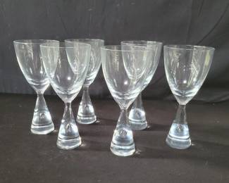 Lot # : 104 - Six Holmegaard princess wine glasses
