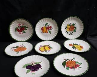 Lot # : 354 - 8 painted Blue Ridge Southern Potteries plates