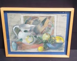 Lot # : 162 - Signed still life pastel on paper