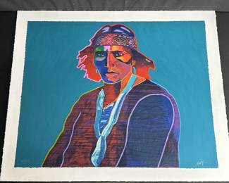 Lot # : 198 - Pen signed John Nieto serigraph "Navajo"
