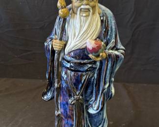 Lot # : 364z - Vintage Chinese Shiwan god of longevity ceramic figure