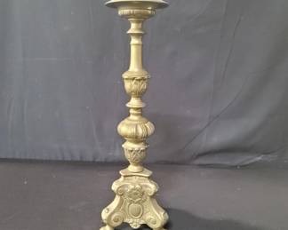 Lot # : 107 - Vintage brass candlestick lamp base