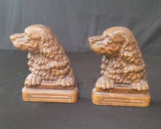 Lot # : 374 - Pair of composite Cocker Spaniel bookends