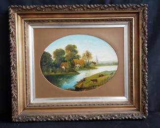 Lot # : 149 - Antique oil painting on canvas