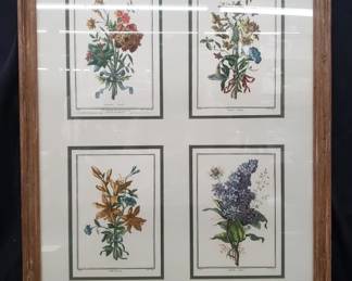 Lot # : 366 - Floral lithographs under glass