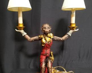 Lot # : 239 - Composite monkey table lamp