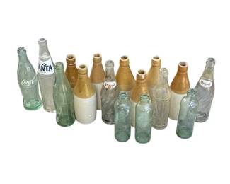 Lot # : 301z - Group of vintage stoneware & glass bottles