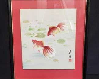 Lot # : 145 - Signed Asian watercolor painting