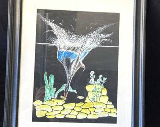 Lot # : 304z - Framed vintage watercolor painting