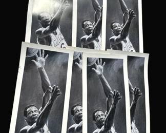 Lot # : 207z - 7 Signed Stephen Holland Bill Russell prints
