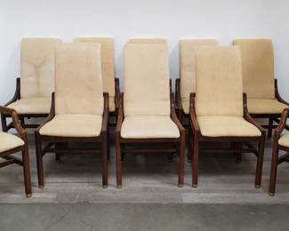 Lot # : 42 - 10 Henredon walnut dining chairs