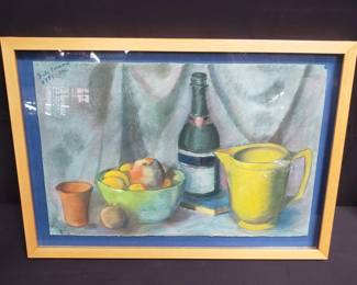 Lot # : 161 - Signed still life pastel on paper