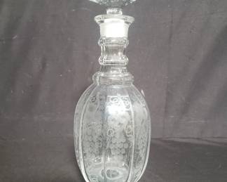 Lot # : 90 - Vintage etched glass decanter