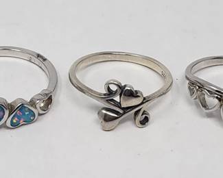 Lot # : 92 - 3 sterling silver rings