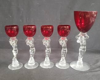 Lot # : 302 - Nude stemware goblets
