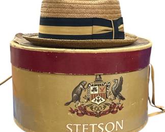 Lot # : 264z - Vintage Cavanagh straw hat with Stetson box