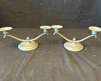 Lot # : 328z - Pair of pewter candleholders