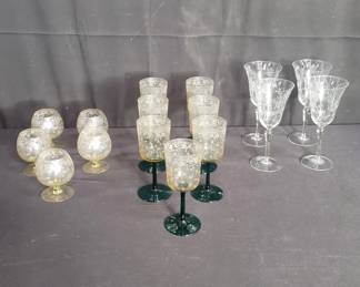 Lot # : 336 - Group of vintage glass stemware