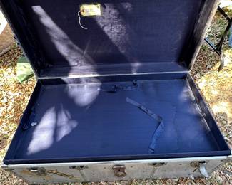 Inside drawer of aluminum foot locker.