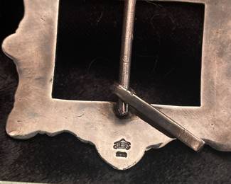 HEAVY SOLID STERLING VINTAGE JEEP COLLINS BELT BUCKLE   LOVELY CONDITION   MAY MAKE YOU WANT TO DRIVE OUT TO SEE THIS !!!