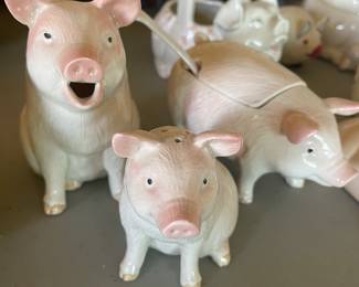 salt and pepper and sugar -  whole collection of pig items   