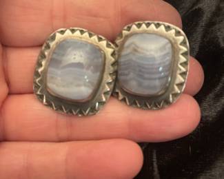 JEEP COLLINS STERLING EARRINGS -  SEE NEXT PIC FOR STAMP  RARE FIND 