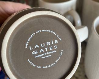 large set of laurie gates coffee mugs 