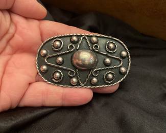 DESIGNER SIGNED STERLING BARRETTE  