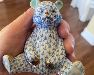 rare herend  fishnet bear  