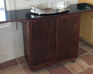Vintage Jack Cartwright walnut rolling bar