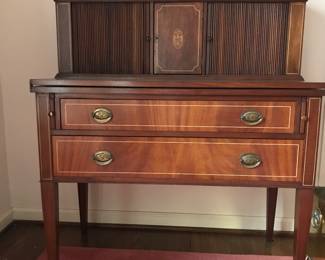 Mid Century Federal Style inland Mahogany Tambour Desk