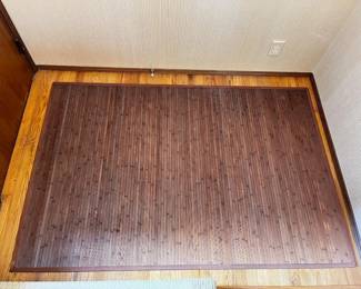 50 4x6FtWoodSlatRollUpFloorMatCottonBorderNonSlipBacking