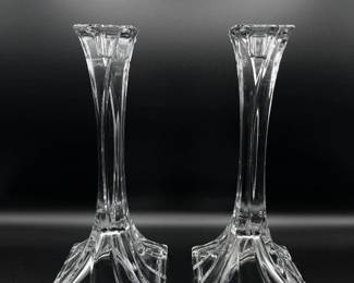 149 PairofVintageToscany24LeadCrystalCandlesticks
