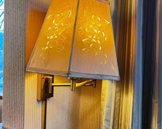 11 SwingArmWallLamp3WayLightwFloralCutoutShade