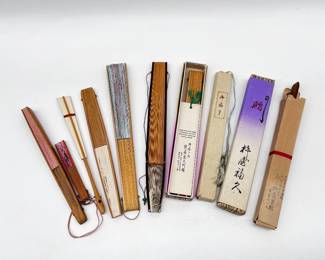 168 AsianFoldingFansHandPaintedPaperBambooStyles