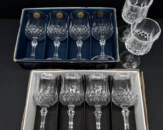 141 Setof10LongchampLeadCrystalGoblets4MarkedCristaldArques