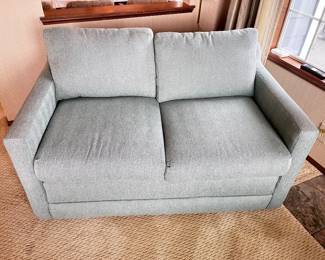 54 Compact2SeaterTealLoveSeatUpholsteredSofaTexturedFabric