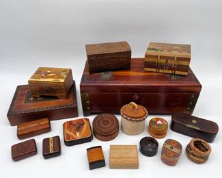 104 AssortedHandmadeKeepsakeBoxesCarvedPolishTrinketBoxMore