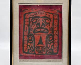 77 SharkHeaddressbyWelchMathlawFramedNativeAmericanPrint
